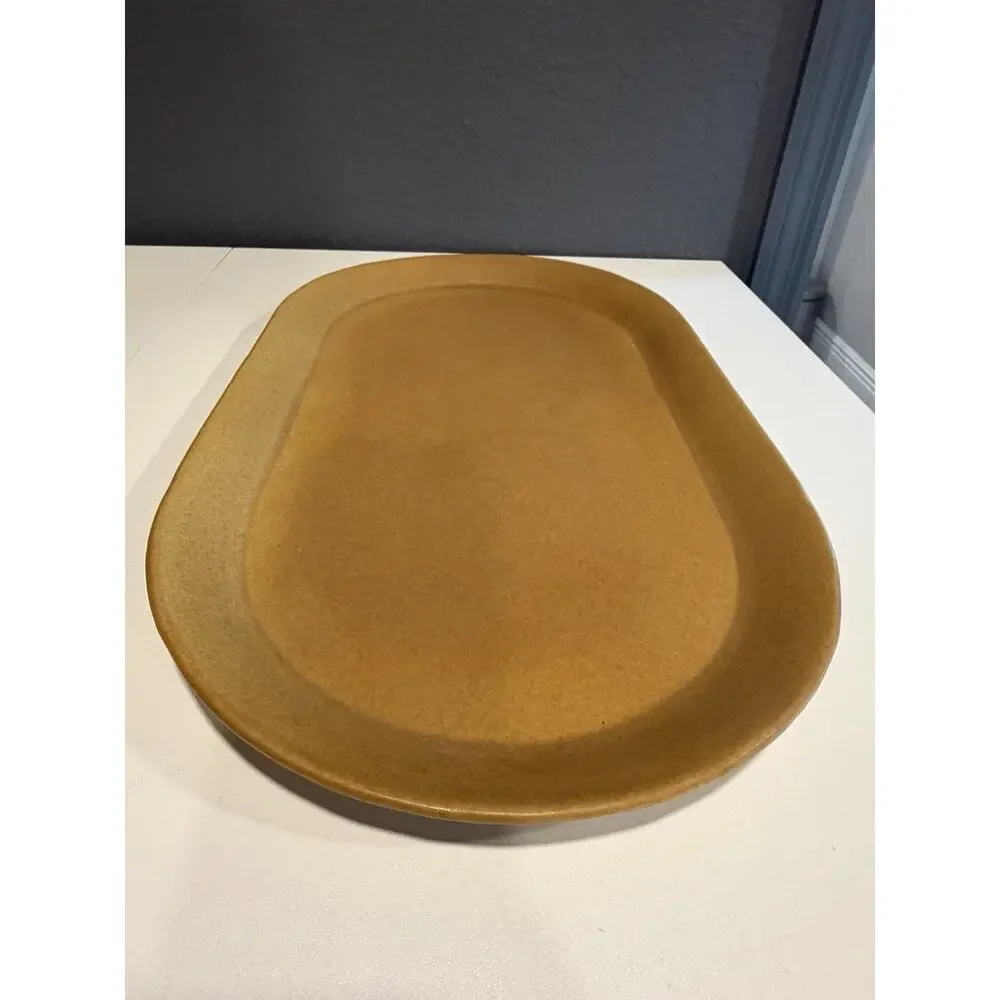BENNINGTON POTTERY Tawny MUSTARD Sideboard Platter 1671 - 17.5” VTG